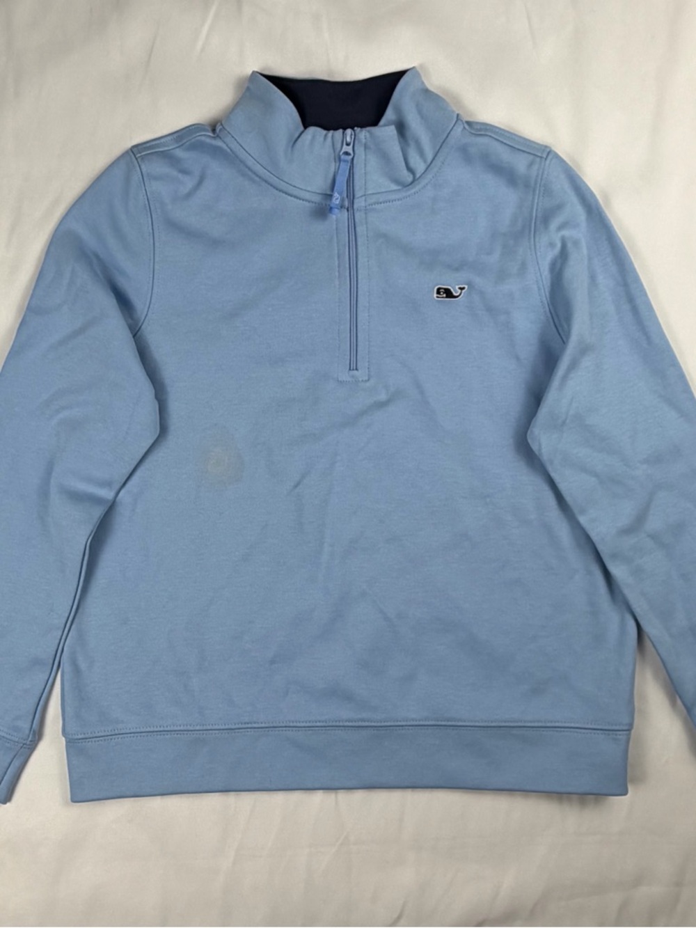 Vineyard Vines Kids Light Blue Quarter Zip Sweatshirt Size 7 | Export Surplus